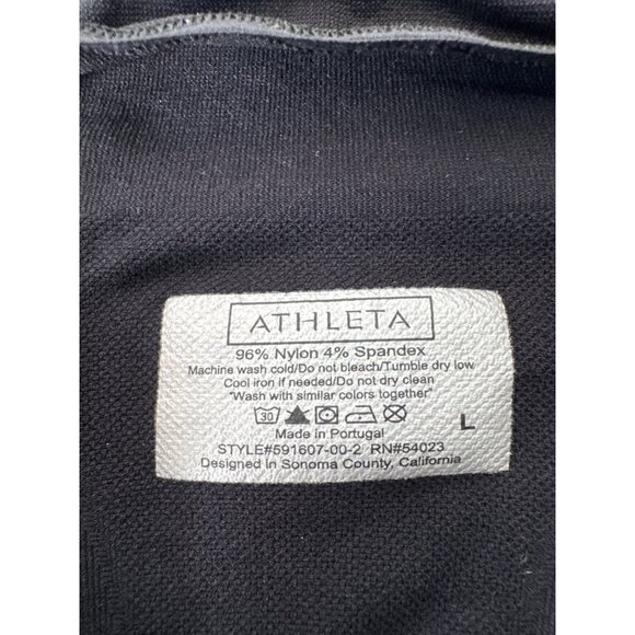 Athleta Women's Black Style 591607 Athletic Nylon Spandex Blend Long Sleeve Top - Picture 9 of 12